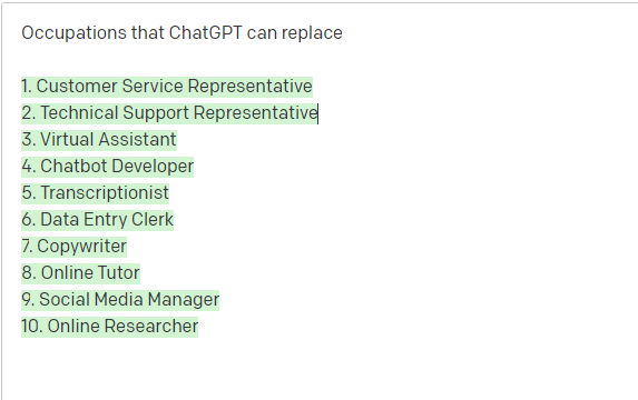 ChatGPT可以取代的職業有哪些？